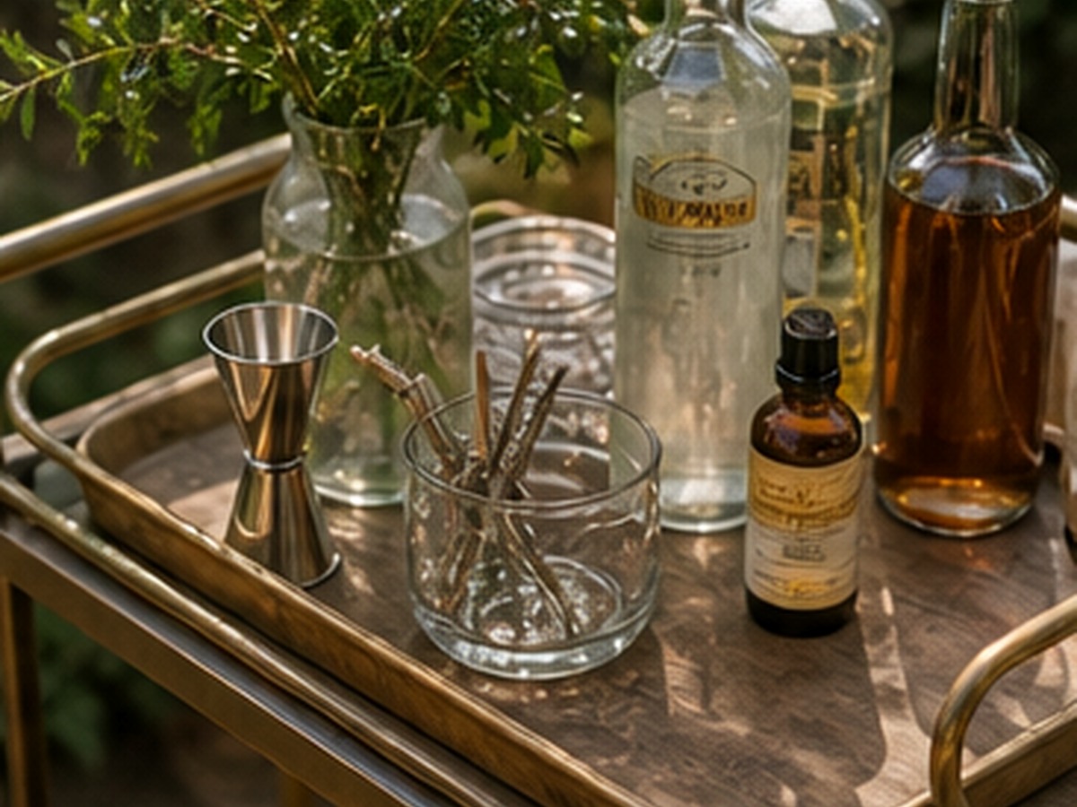 colorful alcohol-free drinks and fruit add-ins grouped on a separate serving tray
