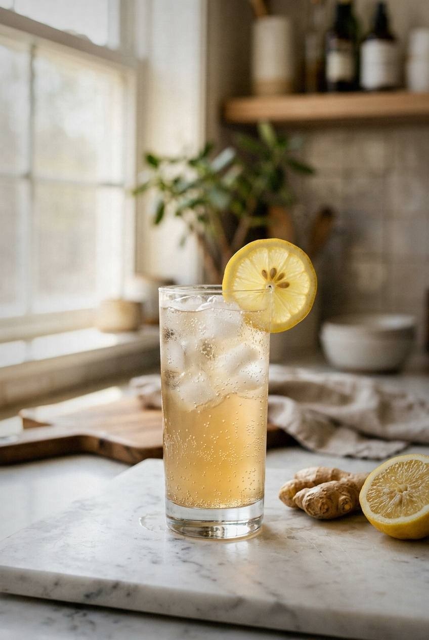 Ginger Lemonade Sparkler. Existing illustration; not evidence of kitchen testing.