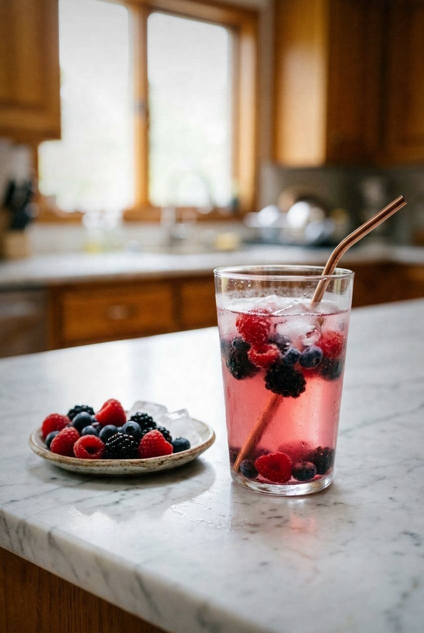 Berry Coconut Water Refresher. Existing illustration; not evidence of kitchen testing.