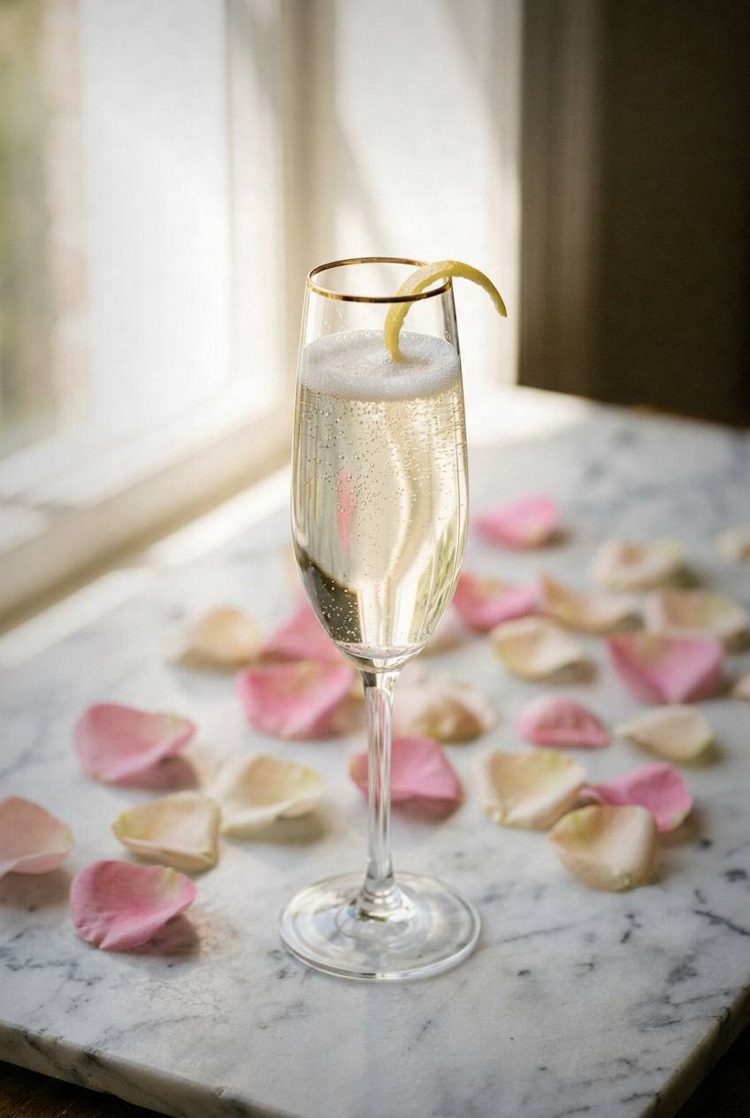 Elderflower Sparkler. Existing illustration; not evidence of kitchen testing.