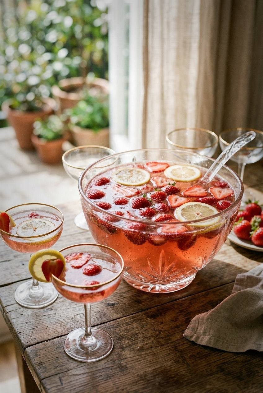 Strawberry Sparkling Punch. Existing illustration; not evidence of kitchen testing.