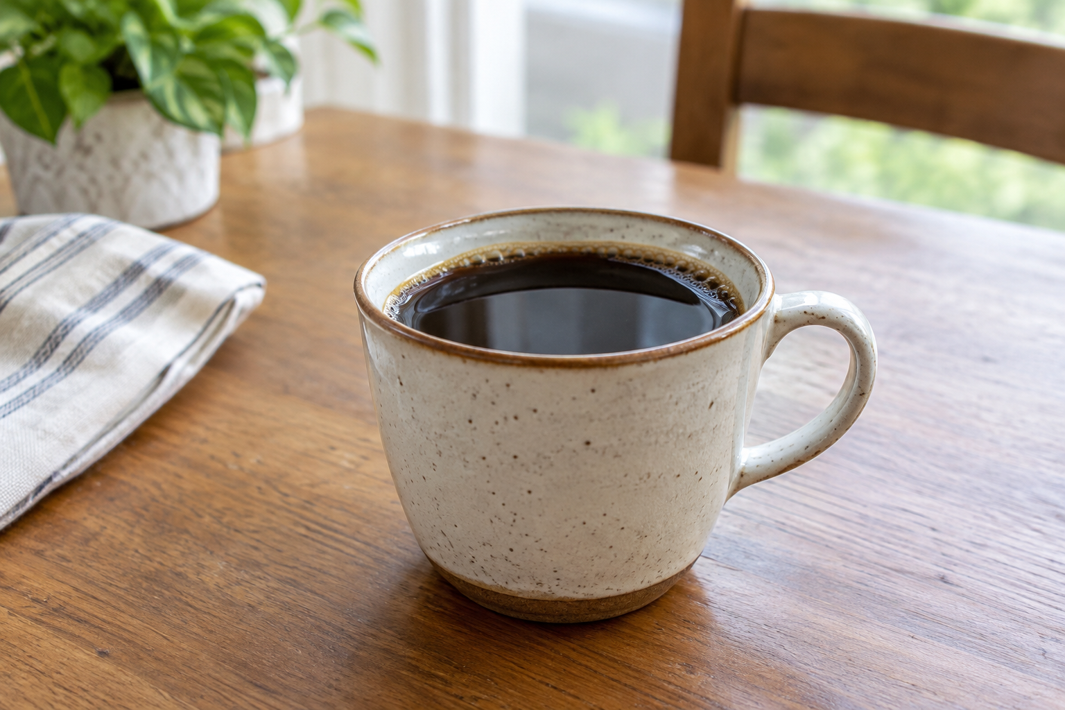 Four small cups of cafe de olla on wooden tray with cinnamon sticks
