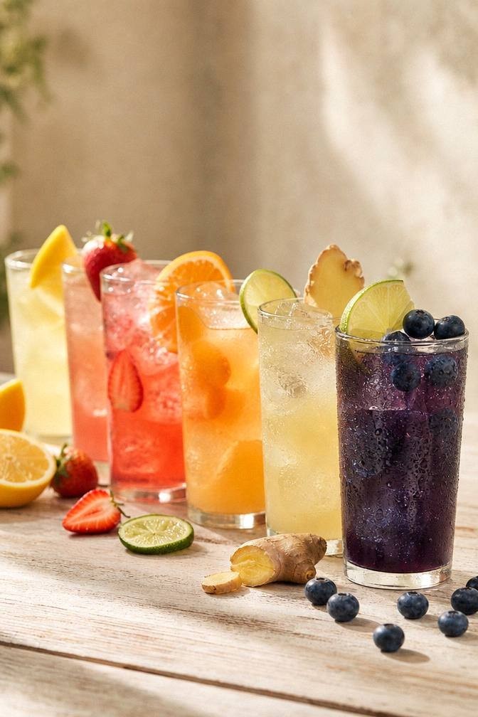 Wild Blueberry Coconut Water in a glass