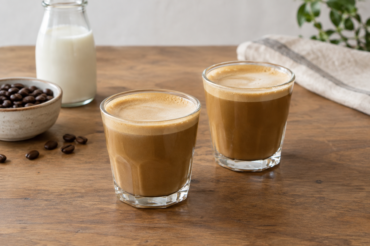 Cortado Recipe (Equal Parts Espresso and Milk) serving illustration