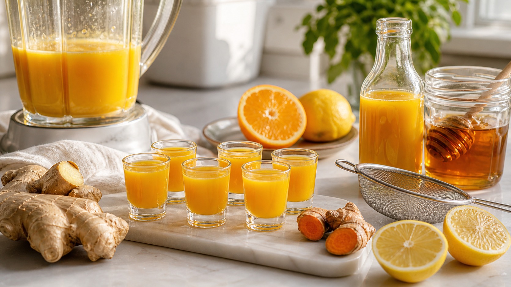 Ginger Shots in a Blender