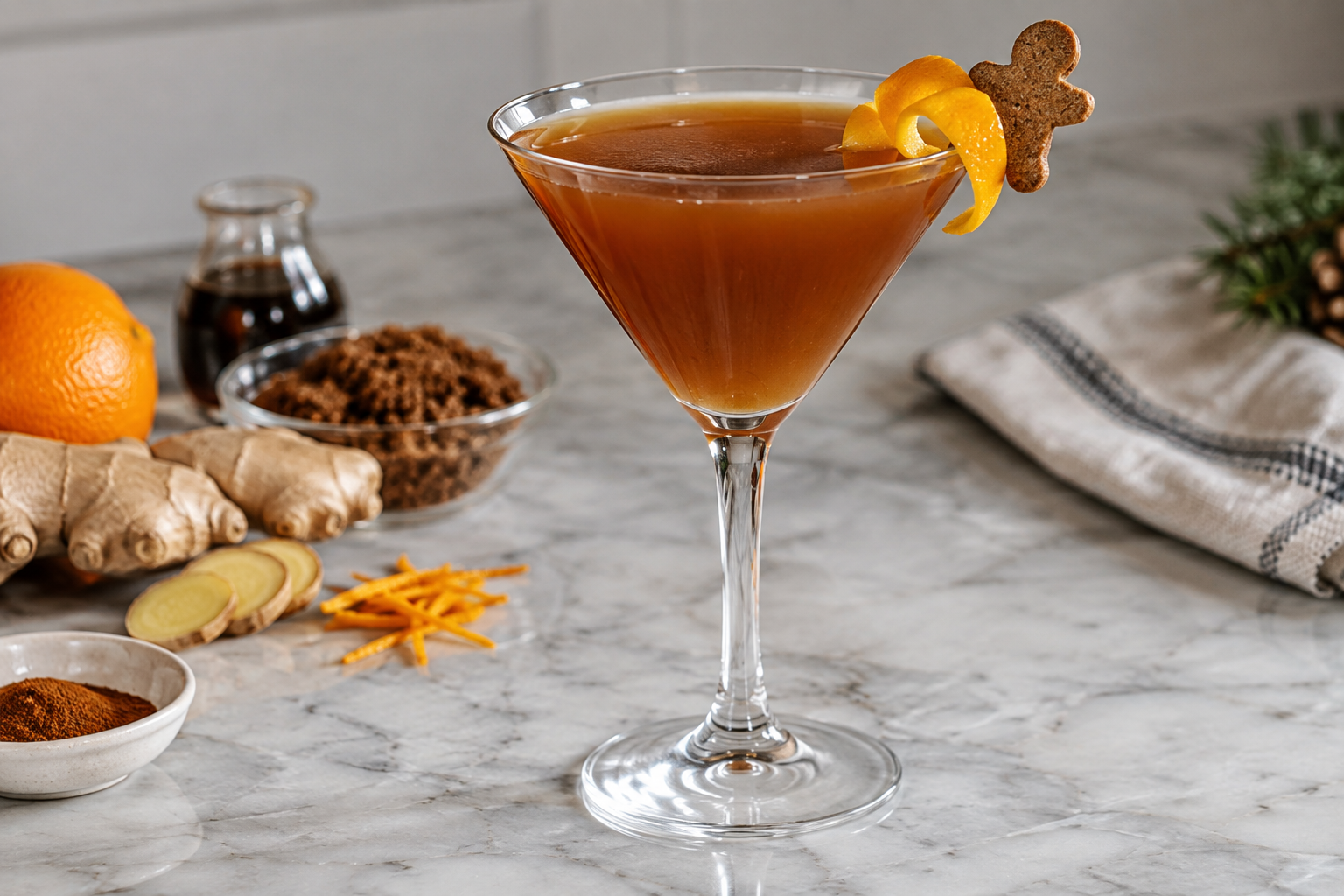 Gingerbread Martini with Homemade Syrup