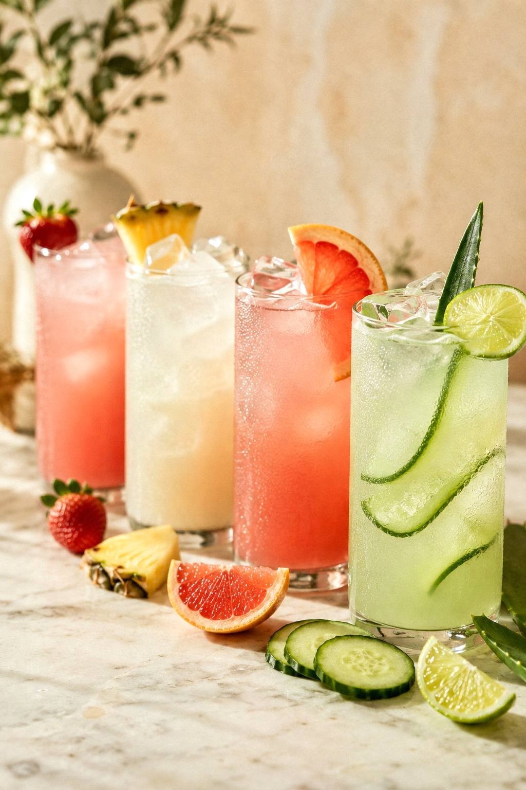 Cucumber Aloe Drink in a glass