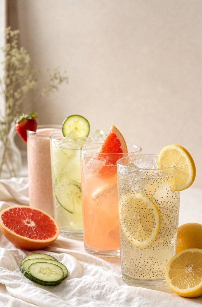 Lemon Chia Water in a glass