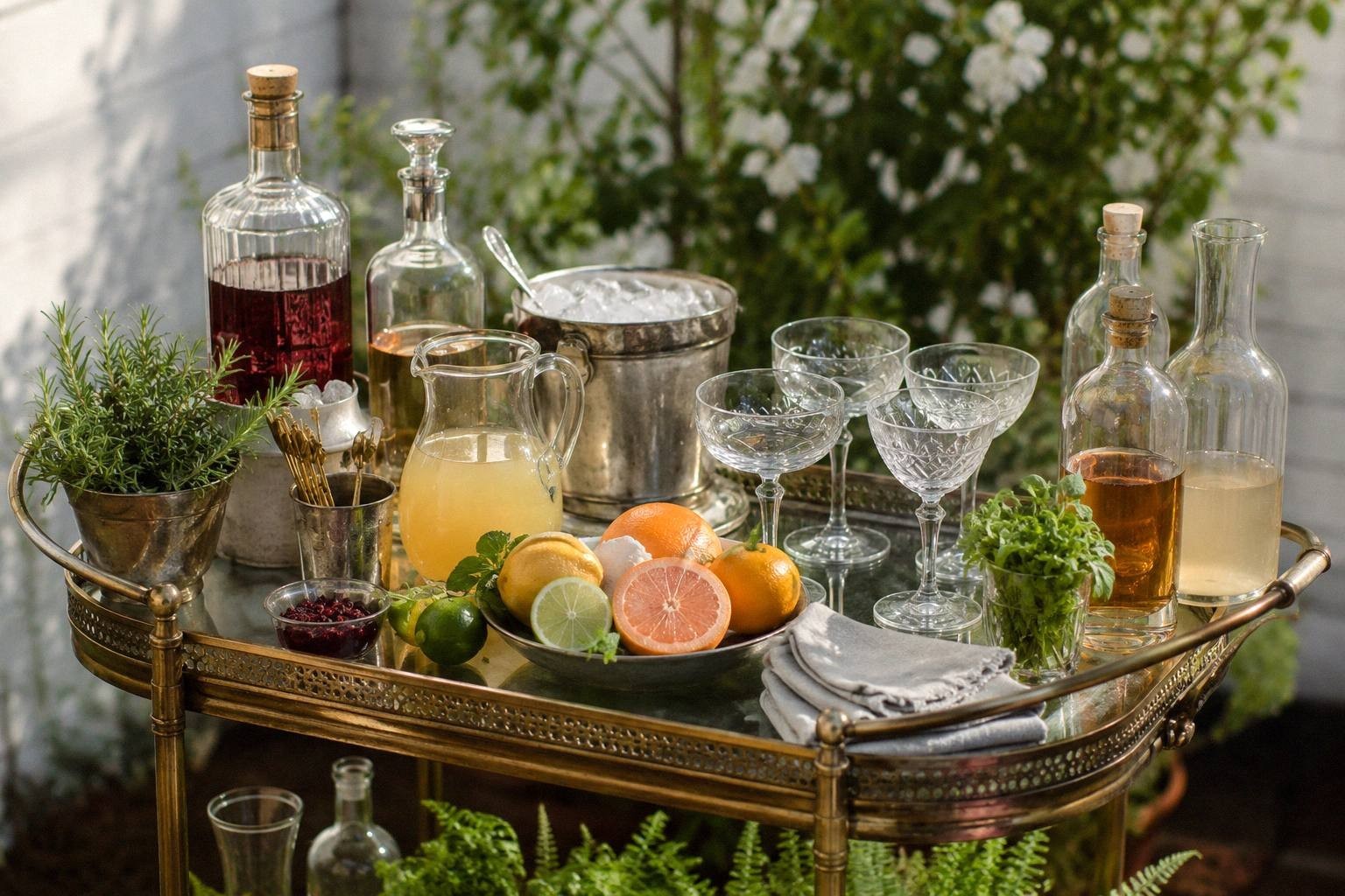 How to Style a Bar Cart for Mocktails and Cocktails