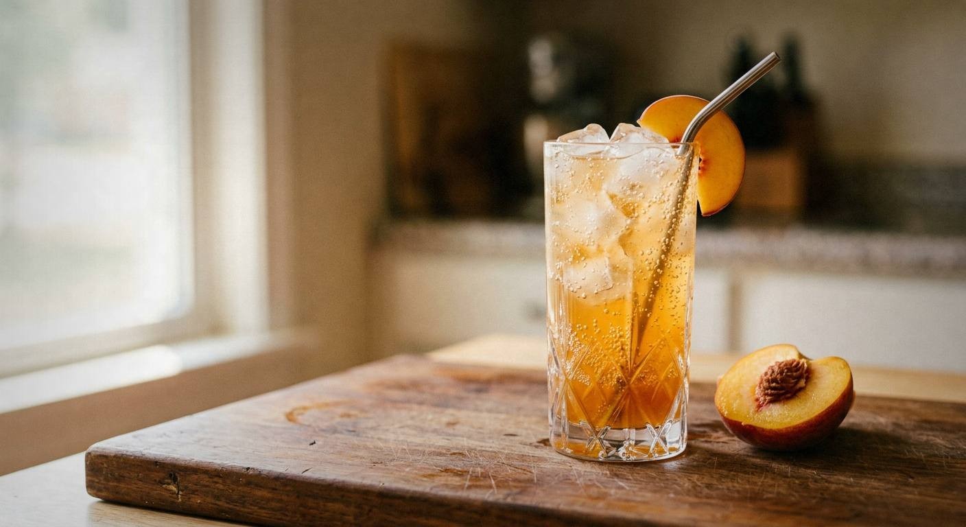 Peach Ginger Fizz with Lime for Digestive Support
