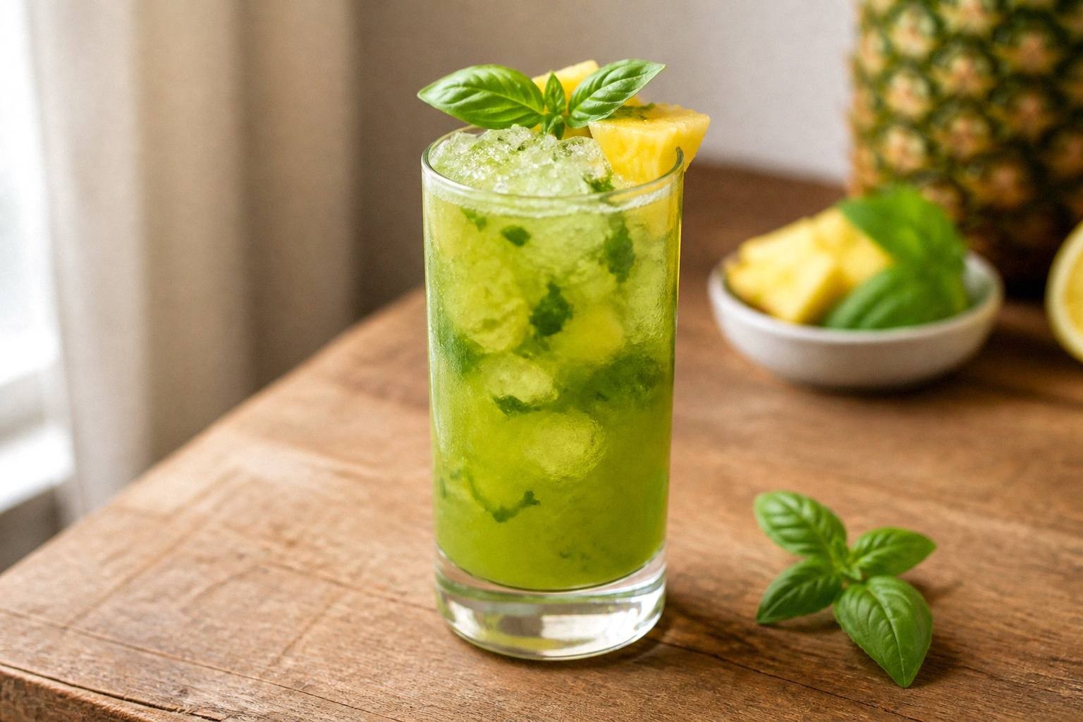 Pineapple Basil Smash Cocktail Recipe
