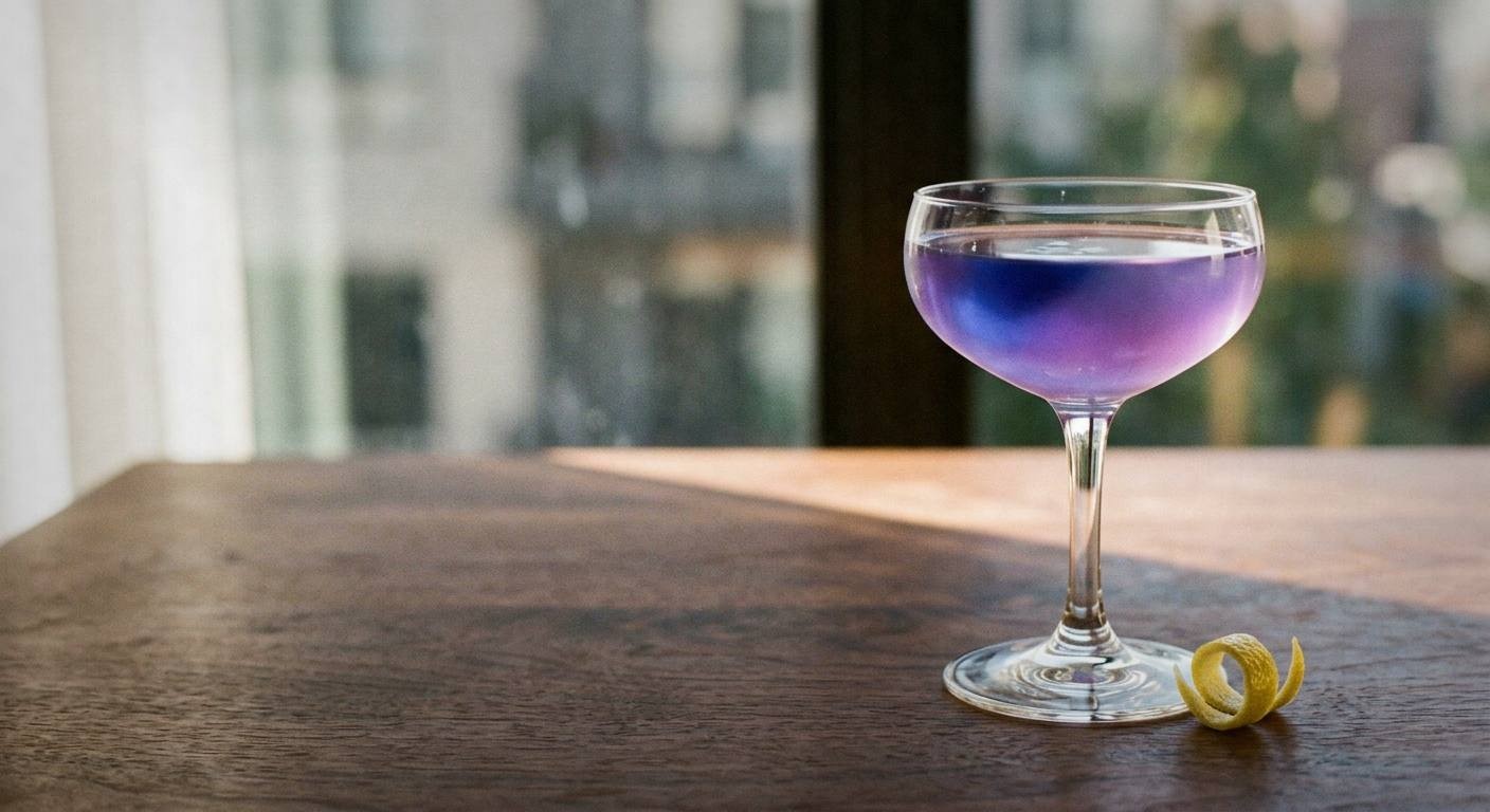 Purple Butterfly Pea Cocktail Recipe with Gin and Lemon