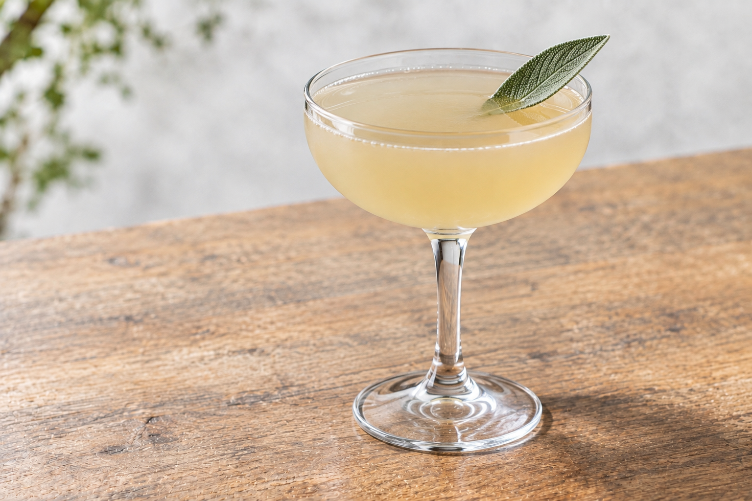 Sage Vodka Sour with Honey and Lemon, Egg-Free Version