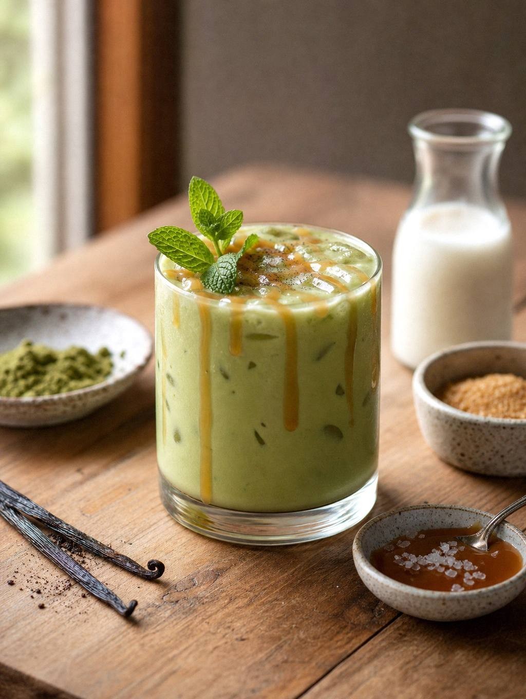 Salted Caramel Matcha Drinks