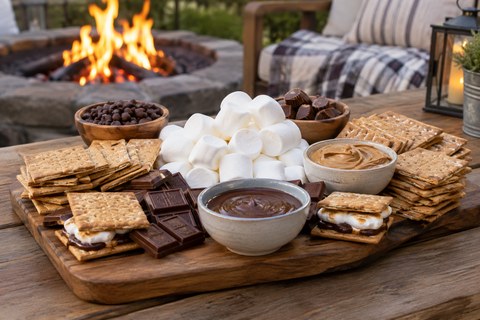 S'mores Charcuterie Board for Fall Bonfires