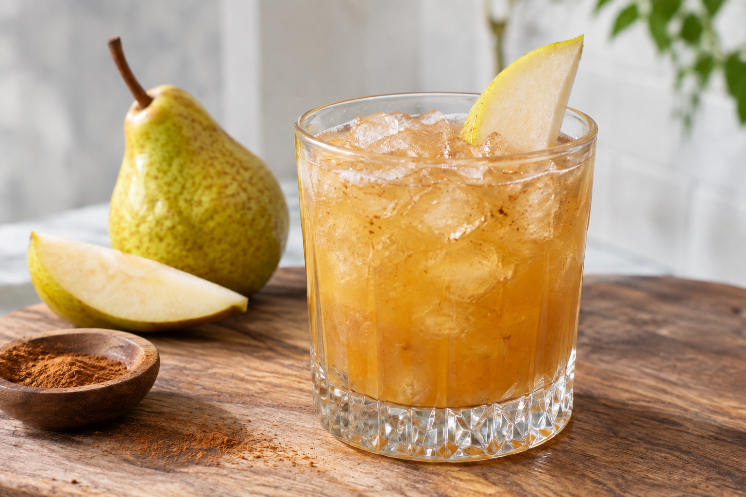Spiced Pear Bourbon Smash