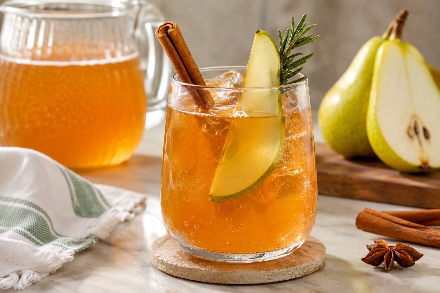 Spiced Pear Cider Mocktail