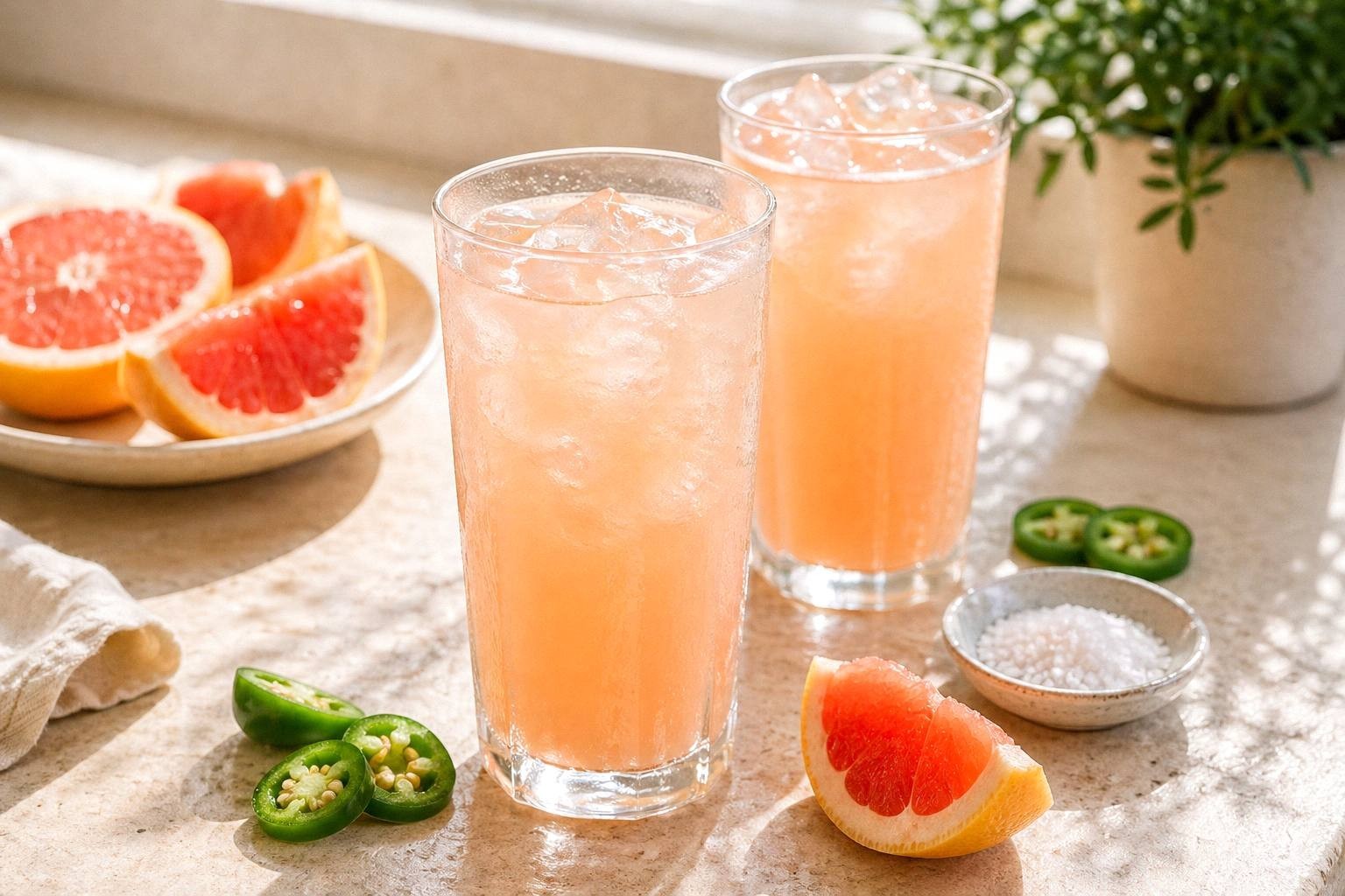Spicy Grapefruit Paloma Mocktail