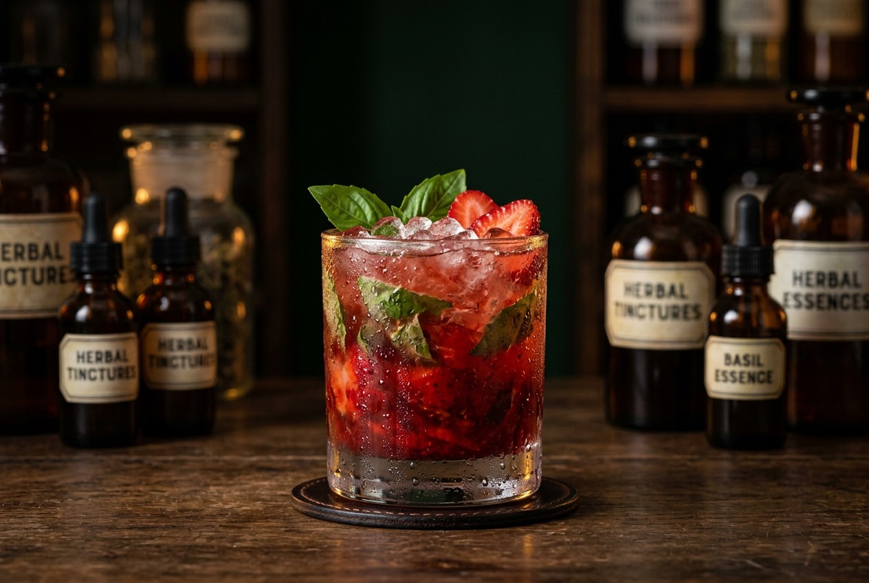 Strawberry Basil Smash with Honey and Lime for Spring Sipping